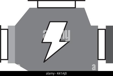 Puissant moteur carburateur voiture symbole de la machine Illustration de Vecteur