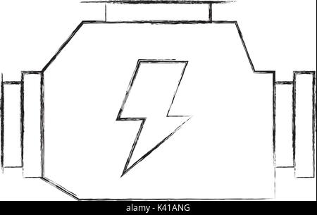 Puissant moteur carburateur voiture symbole de la machine Illustration de Vecteur