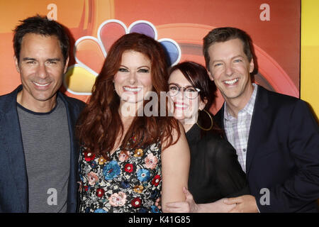 L'été 2017 TCA Tour 'NBCUniversal Press Tour' au Beverly Hilton Hotel à Beverly Hills, Californie. Avec : Eric McCormack, Debra Messing, Megan Mullally, Sean Hayes Où : Los Angeles, California, United States Quand : 03 août 2017 Credit : Nicky Nelson/WENN.com Banque D'Images