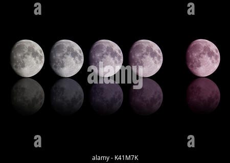 Couleur du dégradé noir sur la lune Banque D'Images