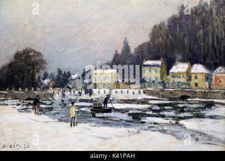 Le fiasco de la Seine un Port-Marly 1876 peinture d'Alfred Sisley 1839-1899.peintre paysagiste impressionniste né en France avec une citoyenneté britannique Banque D'Images