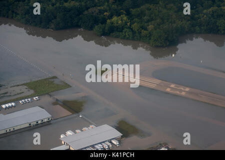 Vue aérienne de l'inondation causée par l'ouragan Harvey Banque D'Images