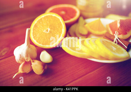 L'ail, citron, orange et autres folk remedy Banque D'Images