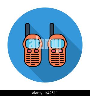 Radio portable. L'icône de couleur unique sur le cercle. Vector illustration. Illustration de Vecteur