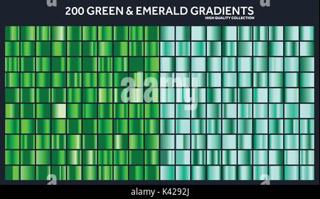 Grren, emerald chrome ensemble dégradé,pattern,modèle.La Nature,Couleurs de l'herbe pour la conception,collection de gradients de haute qualité.texture métallique,fond métal brillant.Convient pour le texte, bannière, ruban,maquette Illustration de Vecteur