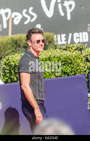 Michel Hazanavicius, réalisateur et président du jury au 43e festival du Film Américain de Deauville, le 2 septembre 2017 à Deauville, F Banque D'Images