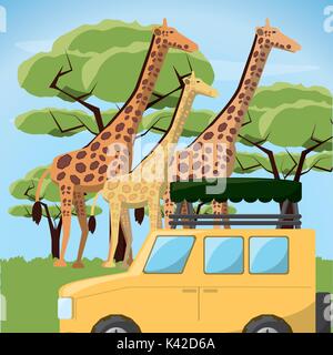 Conception safari africain Illustration de Vecteur