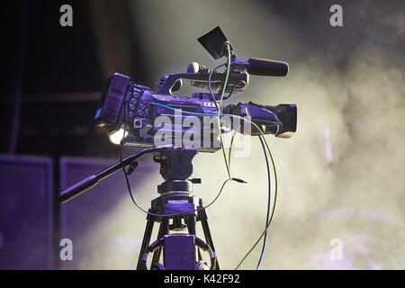 Caméraman à un concert Banque D'Images