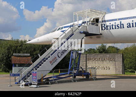 British Airways Concorde (1974, G-BBDG) connu sous le nom de 'Delta Golf', Brooklands Museum, Weybridge, Surrey, Angleterre, Grande-Bretagne, Royaume-Uni, Europe Banque D'Images