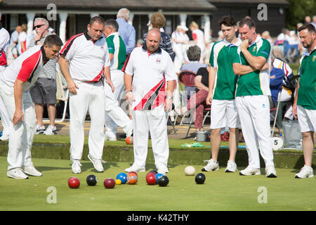 La Finale nationale de pétanque, parc Victoria, Leamington Spa, Angleterre Banque D'Images