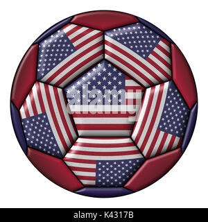 Ballon de soccer avec United States flag Banque D'Images