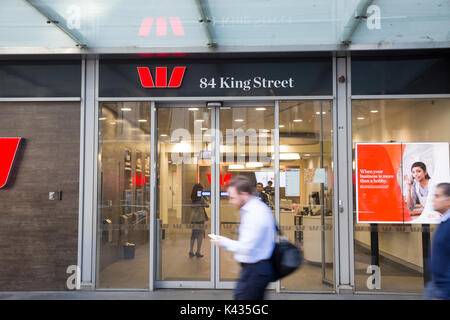 Succursale de banque Westpac en centre-ville de Sydney, Westpac est membre de l'ASX100, Sydney, Australie Banque D'Images