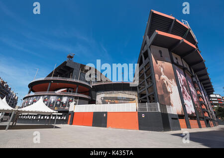 Valencia, Espagne - 26 juillet 2017 : valencia football club extérieur du stade le 26 juillet 2017 à Valence, en Espagne. Banque D'Images