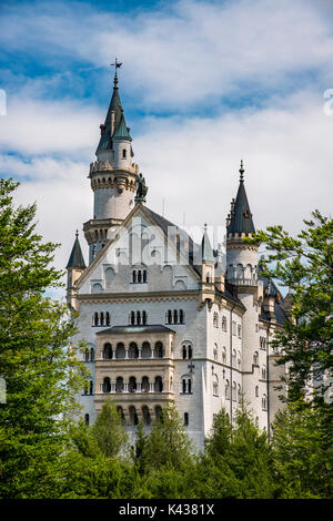 Le château de Neuschwanstein ou Schloss Neuschwanstein, Schwangau, Bavière, Allemagne Banque D'Images