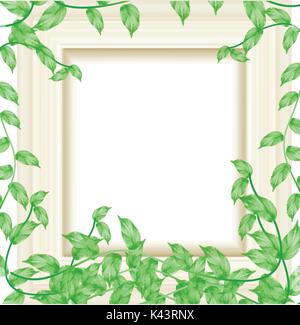 Lierre vert mise sur châssis de fenêtre, de fantaisie et de peinture classique,la nature abstraite, rêveur, regarder les couleurs mélangées en douceur, ce vecteur photo peut être s'adapter. Illustration de Vecteur