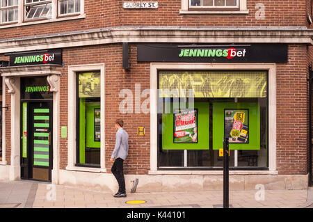 Jennings bet bookmakers de Norwich , Norfolk , Angleterre , Angleterre , Royaume-Uni Banque D'Images