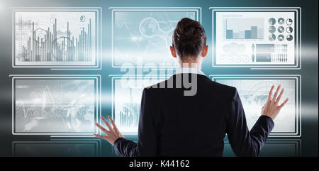 Vue arrière de l'écran de contre composite image graphique en 3d Banque D'Images