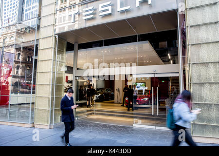 Tesla à Martin Place, Sydney, Australie Banque D'Images