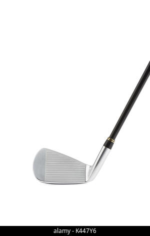 Close-up of Golf Club Le fer n°7 tête, isolé sur blanc. Banque D'Images