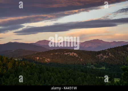 À partir de trois Sœurs/Alderfer Park, dans le Colorado, d'Evergreen. Banque D'Images