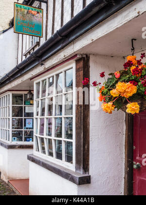 La fenêtre de travers, une galerie d'art à Dunster près de Minehead, Somerset. Banque D'Images