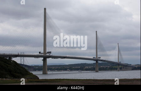 Londres, Royaume-Uni. 16Th Jun 2017. Photo prise le 3 septembre 2017 montre le passage de Queensferry, un nouveau pont routier enjambant le Firth of Forth de Queensferry à North Queensferry, dans l'ouest de Queensferry, Edinburgh, Ecosse, Grande-Bretagne. Source : Xinhua/Alamy Live News Banque D'Images