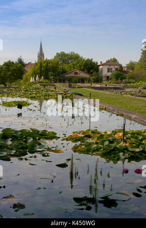 Les jardins de l'eau de Latour-Marliac célèbre pour cultiver des nénuphars Banque D'Images