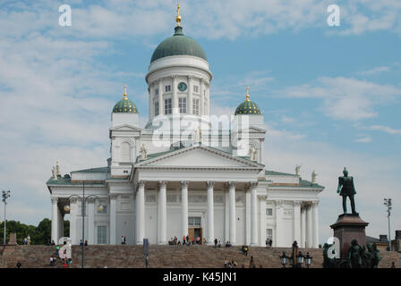 Vue de la cathédrale d'Helsinki en place du Sénat dans la capitale d'Helsinki Banque D'Images