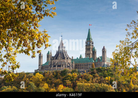 Le Canada, l'Ontario, Ottawa, capitale du Canada, Édifice du Parlement canadien, l'automne Banque D'Images