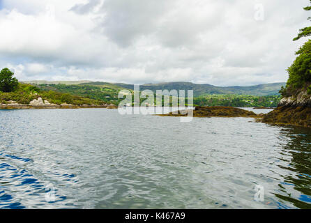 Vue nord de la baie de Bantry Irlande Île Garnish Banque D'Images