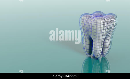 Concept de protection dentaire sur fond vert. 3d illustration Banque D'Images