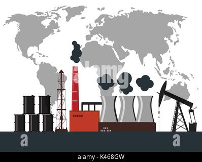 Concept de l'industrie pétrolière Illustration de Vecteur