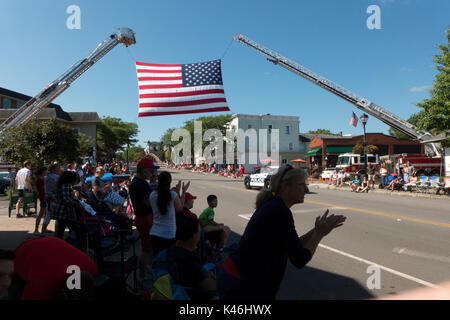 Célébration de la journée de l'indépendance en fairport ny usa. Banque D'Images