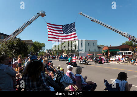 Célébration de la journée de l'indépendance en fairport ny usa. Banque D'Images