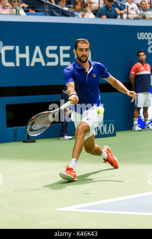 Marin Cilic (CRO) de la compétition à l'US Open Tennis Championships 2017 Banque D'Images