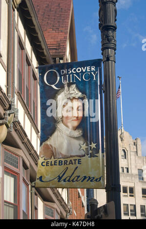 Bannière pour Abigail Adams Smith à Quincy, Massachusetts, USA. Banque D'Images