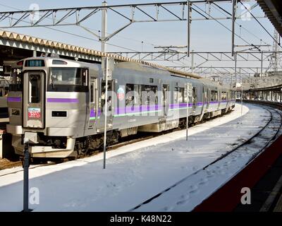 Hakodate Liner B-1004 Express train rapide arrêt à Hakodate Gare Banque D'Images