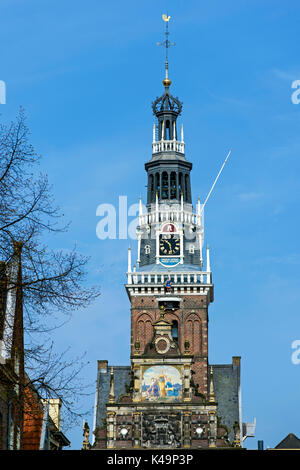 Tour du bâtiment de pesage, Waaggebã Ude, Waaggebouw, Alkmaar, Pays-Bas Banque D'Images