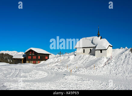 Chapelle Kapelle Maria zum Schnee, Bettmeralp, Valais, Suisse Banque D'Images