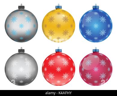 Jeu de boules de Noël colorées, illustration Illustration de Vecteur