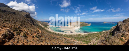 Lagon de balos, gramvousa peninsula, Kissamos, Crète, Grèce Banque D'Images