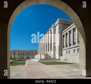 Palais des Nations unies, palais des nations, construit en 1929-1938, depuis 1966, siège européen des Nations unies, l'ONUG Banque D'Images