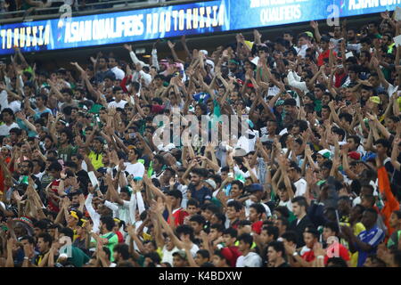 Jeddah, Arabie saoudite. 12Th Mar, 2017. L'Arabie saoudite fans Football/soccer : FIFA World Cup 2018 Qualification de la Russie Asiatique ronde finale match du groupe B entre le Japon 0-1 Arabie Saoudite au King Abdullah Sports City Stadium à Jeddah, Arabie saoudite . Credit : Sho Tamura/AFLO SPORT/Alamy Live News Banque D'Images