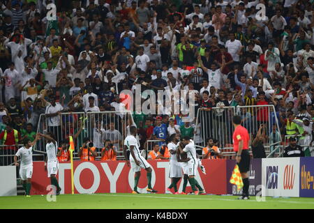 Jeddah, Arabie saoudite. 12Th Mar, 2017. Groupe de l'équipe de l'Arabie saoudite (KSA) Football/soccer : FIFA World Cup 2018 Qualification de la Russie Asiatique ronde finale match du groupe B entre le Japon 0-1 Arabie Saoudite au King Abdullah Sports City Stadium à Jeddah, Arabie saoudite . Credit : Sho Tamura/AFLO SPORT/Alamy Live News Banque D'Images