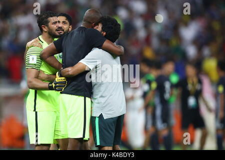 Jeddah, Arabie saoudite. 12Th Mar, 2017. L'Arabie saoudite (KSA) Football/soccer : FIFA World Cup 2018 Qualification de la Russie Asiatique ronde finale match du groupe B entre le Japon 0-1 Arabie Saoudite au King Abdullah Sports City Stadium à Jeddah, Arabie saoudite . Credit : Sho Tamura/AFLO SPORT/Alamy Live News Banque D'Images