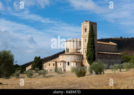 L'abbaye de Sant'Antimo près de Montalcino, toscane italie Europe eu Banque D'Images