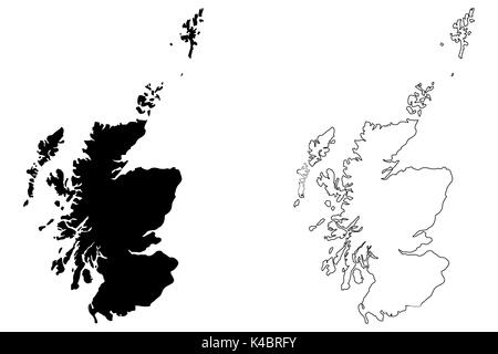 L'Ecosse map vector illustration, scribble sketch Carte Ecosse Illustration de Vecteur