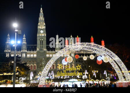 Marché de Noël au Burgtheater de Vienne Banque D'Images