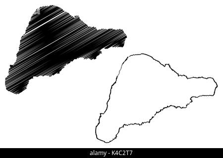 Carte de l'île de Rapa Nui, illustration vectorielle scribble croquis l'île de Pâques Illustration de Vecteur