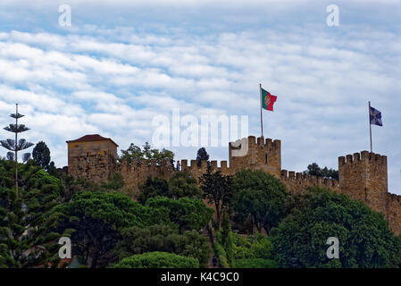 Le Château Sao Jorge et de la région de Castelo et Mouraria Banque D'Images